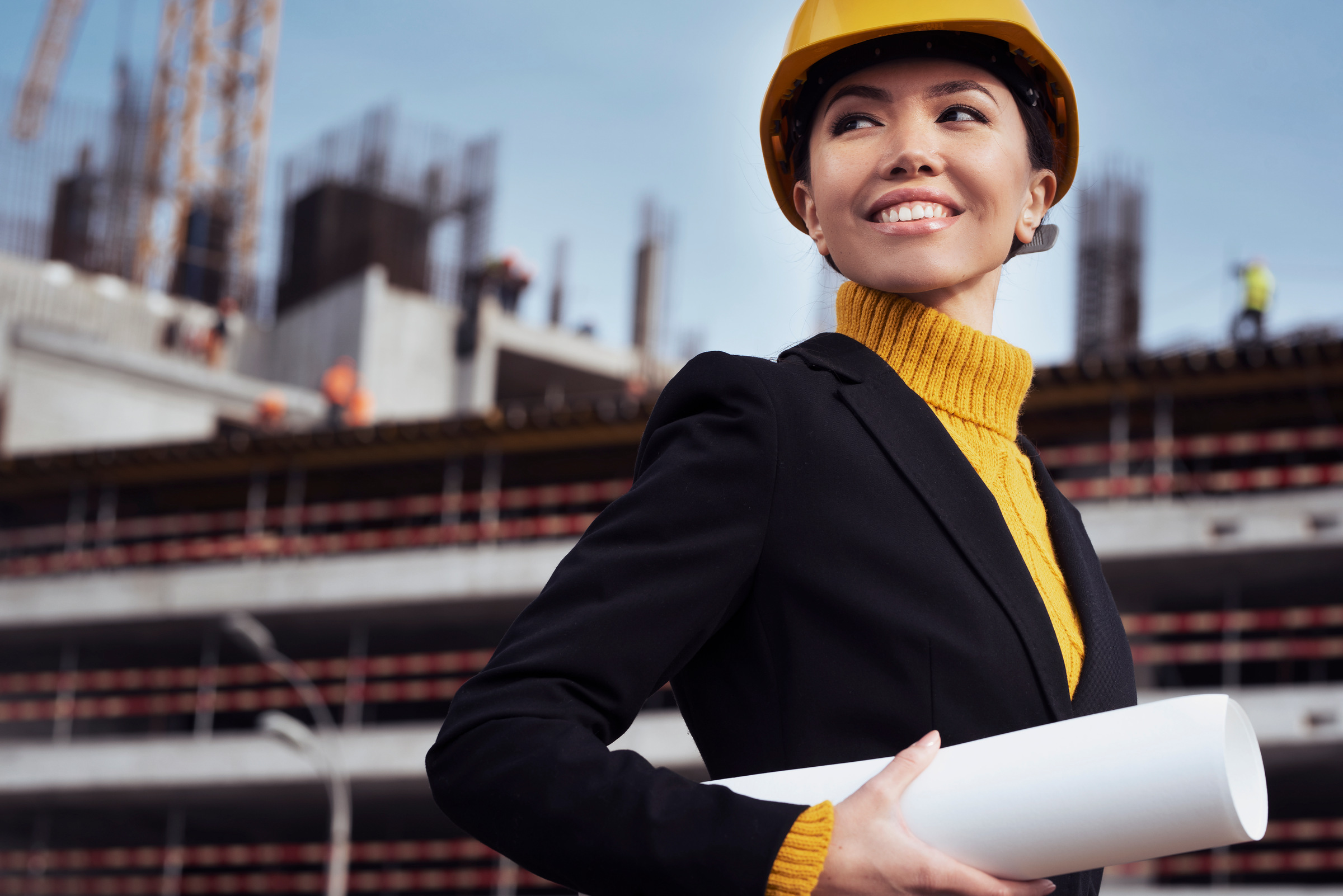 Campaign portrait of an architect at a construction site